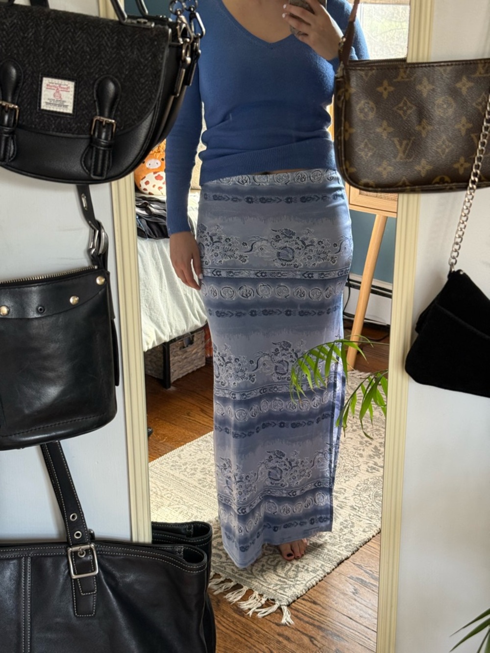 Forever 21 Blue Paisley Bandana Maxi Skirt